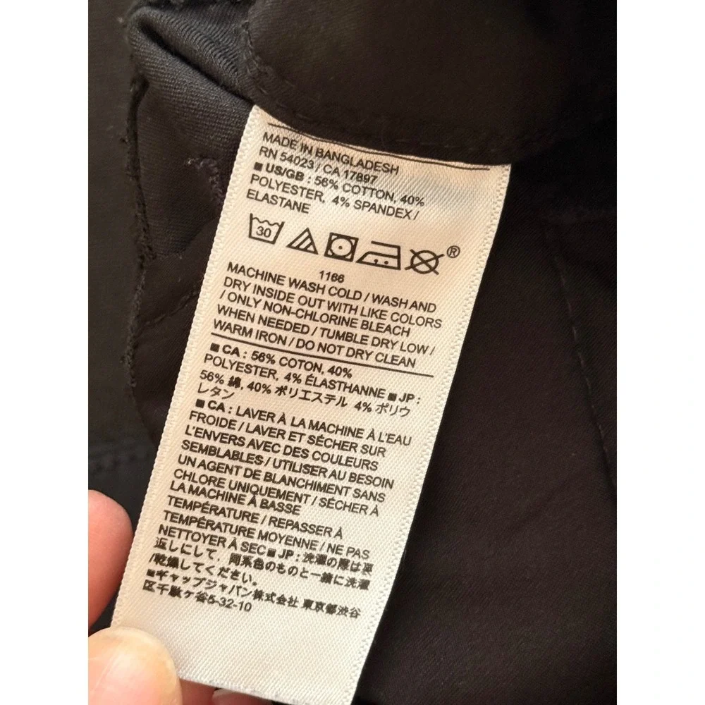 Banana Republic Mens Slim Fit Chinos Black Cotton Blend Stretch Pants 33x30